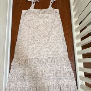 Cleobella zayne boh prairie cottagecore brown, white, and pink midi dress size L
